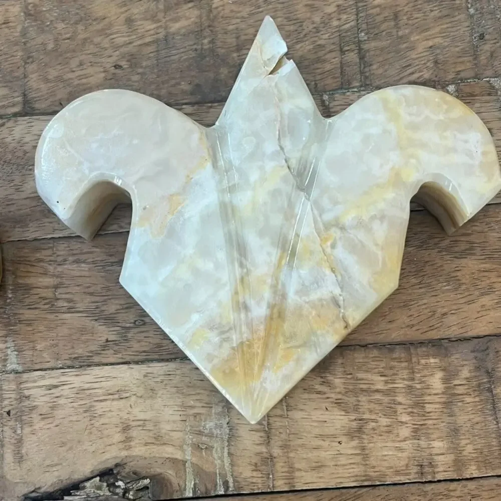 Solid Onyx Fleur De Lis Hand Carved Polished Bookends Pair 5